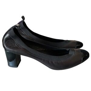 Chanel Spirit Stretch Interlocking CC Logo Slingback Pumps Black EU 40 Karl